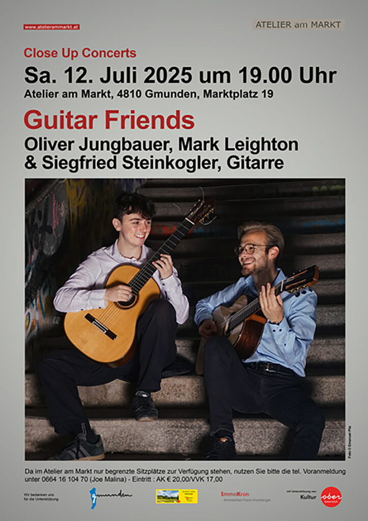 Konzert Plakat GuitarFriends Atelier am Markt Gmunden