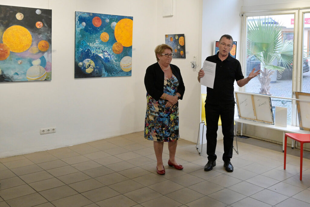 Eröffnung Christine Danninger Ausstellung Atelier am Markt Gmunden mit Joe Malina