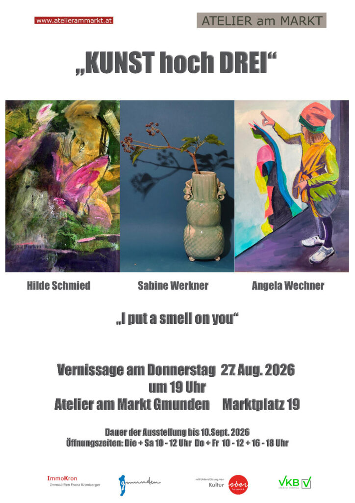 Plakat Kunst hoch Drei